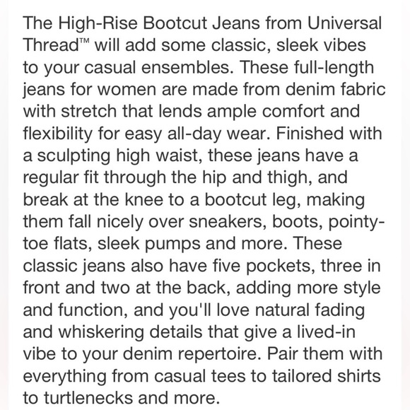 Women's High-Rise Bootcut Jeans - Universal Thread - Picture 8 of 9